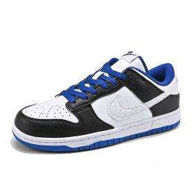 New black and white panda men and women low top shoes AJ men's shoes fashion all casual shoes shoes (Color: Black, white and blue, size: 40)