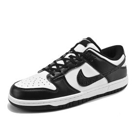 New black and white panda men and women low top shoes AJ men's shoes fashion all casual shoes shoes (Color: Black and white, size: 41)