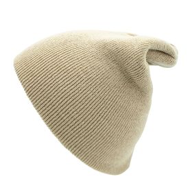 D- Street Acrylic Beanie Hat (Color: Tan)