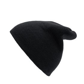 D- Street Acrylic Beanie Hat (Color: Black)